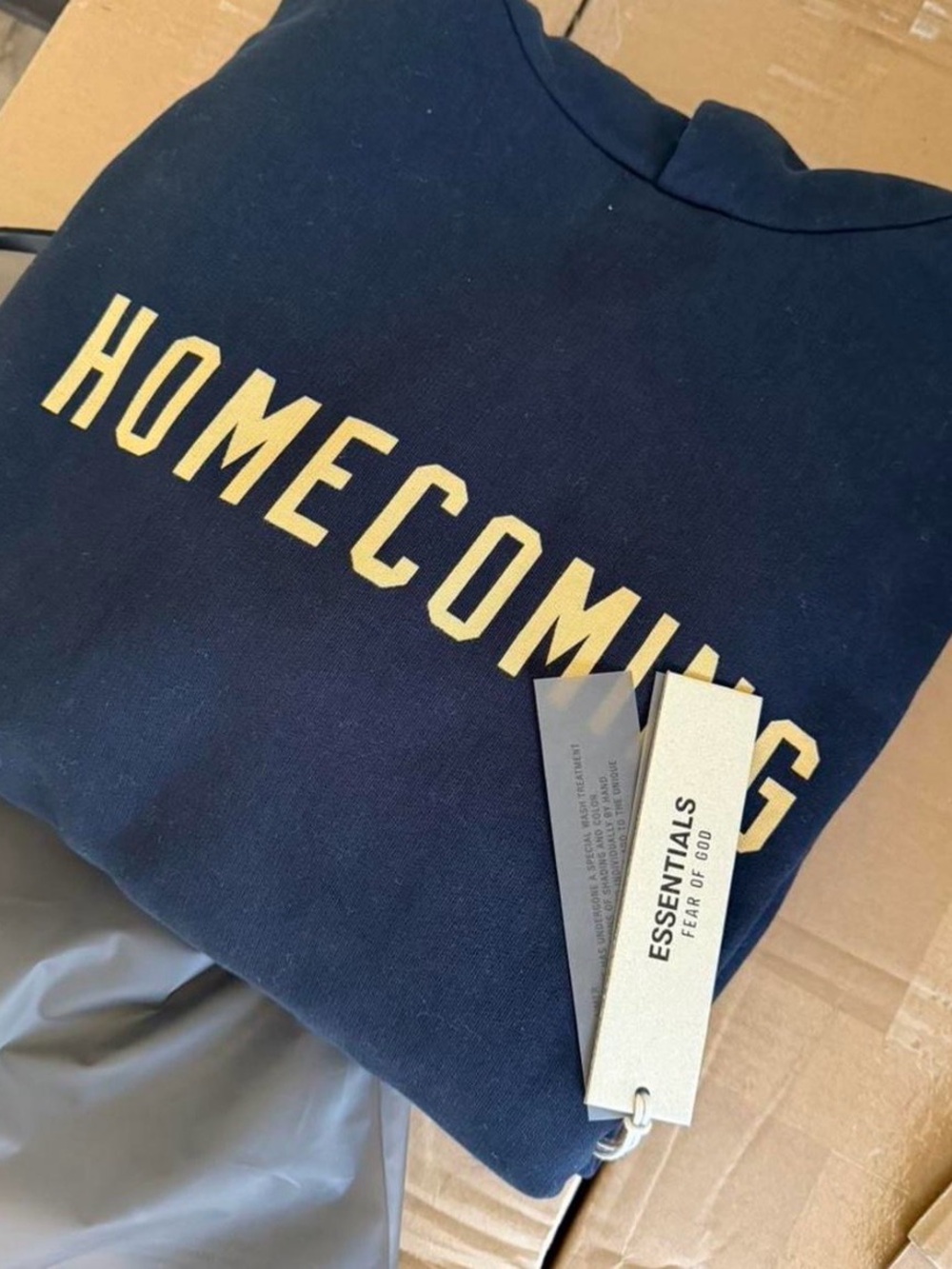 NEW Essentials Fear Of God FW24 Homecoming Black Hoodie - Sizes XS, S, M, L, XL.